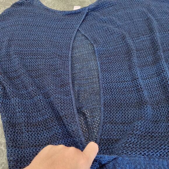 Vintage Loop 18 Open Back Open Knit Sweater Top Juniors Size 13/15 Blue 90s Y2k - Picture 2 of 10